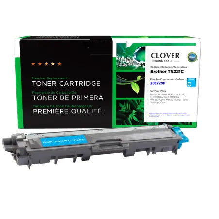 Clover Remanufactured Cyan Toner Cartridge for Brother TN221