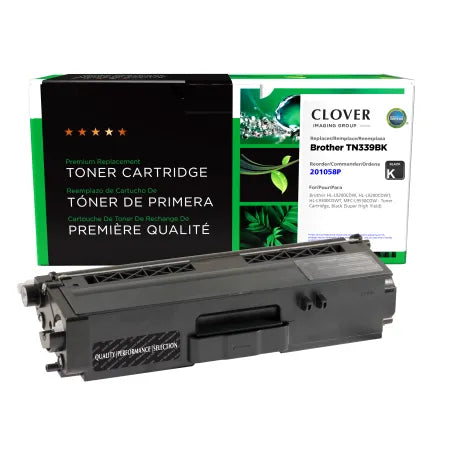 Clover Remanufactured Super High Yield Black Toner Cartridge for Brother TN339