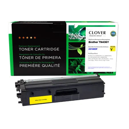 Clover Remanufactured Extra High Yield Yellow Toner Cartridge for Brother TN436Y