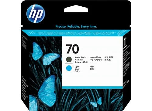 Cabezal de impresión DesignJet HP 70 negro mate y cian para DesignJet Z2100, Z5200, Z5400 - C9404A