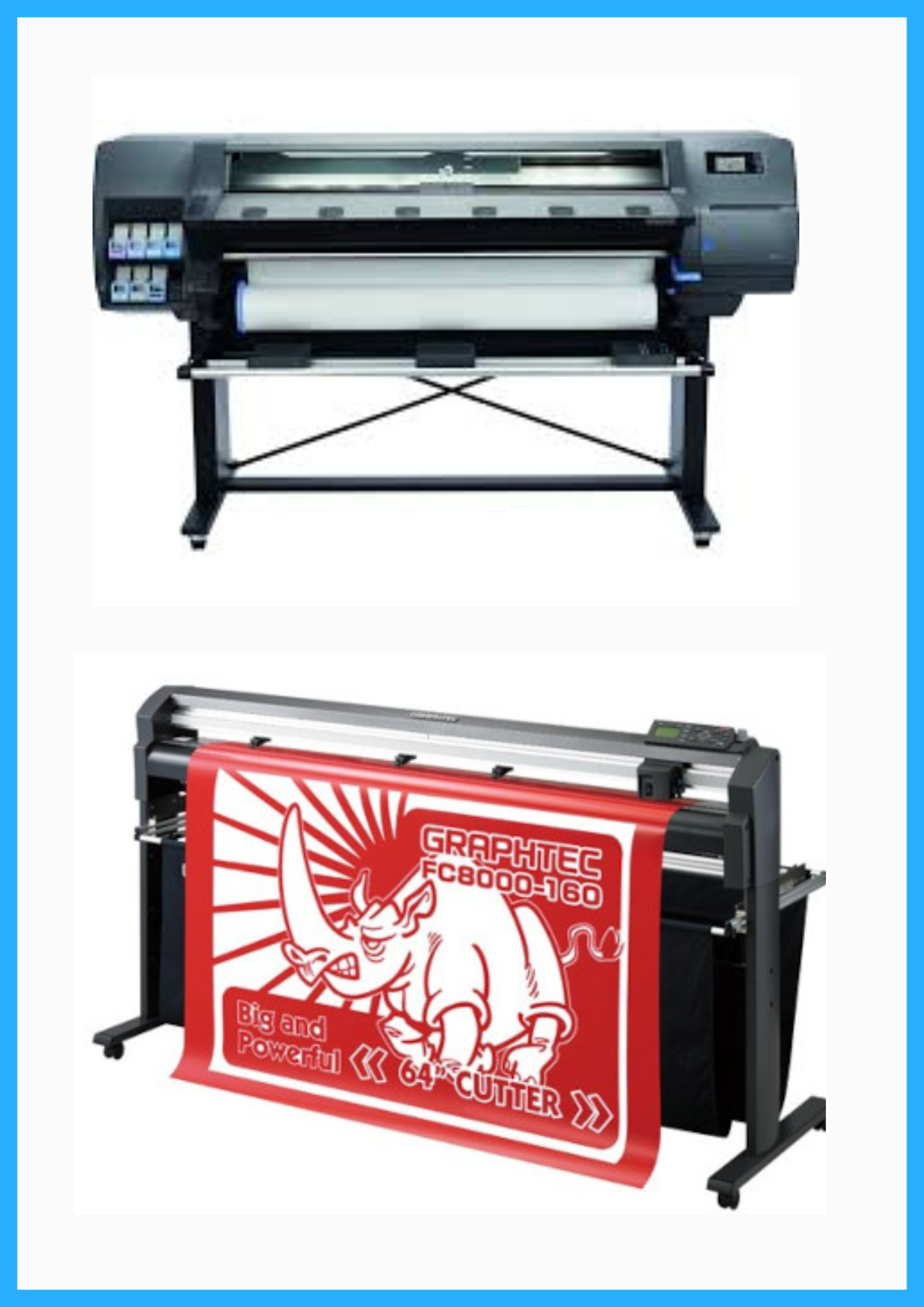 PAQUETE - Impresora HP Latex 315 de 54" - Reacondicionada (90 días de garantía) + Plotter de corte de vinilo Graphtec FC8000-160 de 64" - Reacondicionado (90 días de garantía)