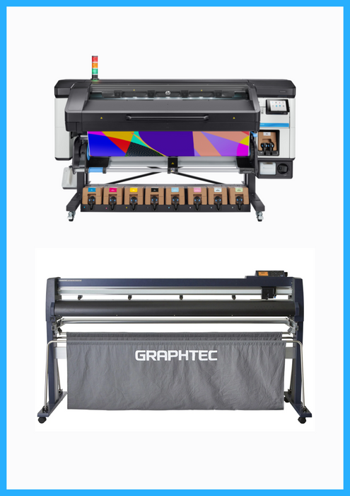 PAQUETE - Impresora HP Latex de 800 W y 64" de formato ancho - Reacondicionada (90 días de garantía) + Cortadora Graphtec FC9000-160 de 64" - Nueva