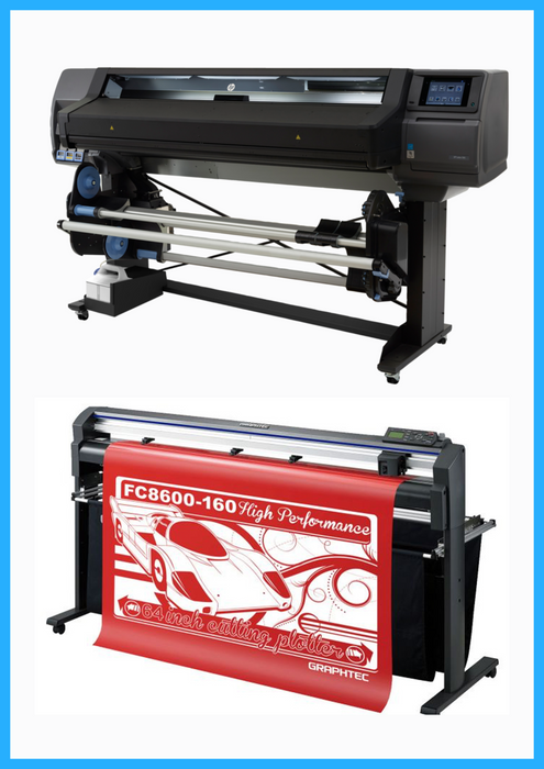 PAQUETE - Impresora HP Latex 560 de 64" - Reacondicionada (90 días, 1, 2, 3 o 4 años de garantía) + Plotter de corte de vinilo Graphtec FC8600-160 de 64" - Reacondicionado (90 días, 1, 2, 3 o 4 años de garantía)