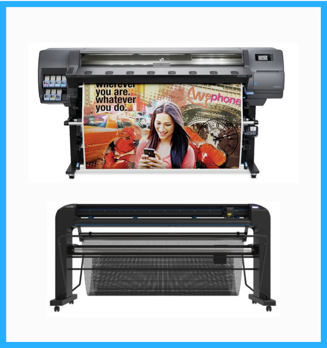 PAQUETE - Impresora HP Latex 330 de 64" - Reacondicionada (90 días, 1, 2, 3 o 4 años de garantía) + Cortadora de vinilo Summa S Clase 3 D160 de 62" - Nueva