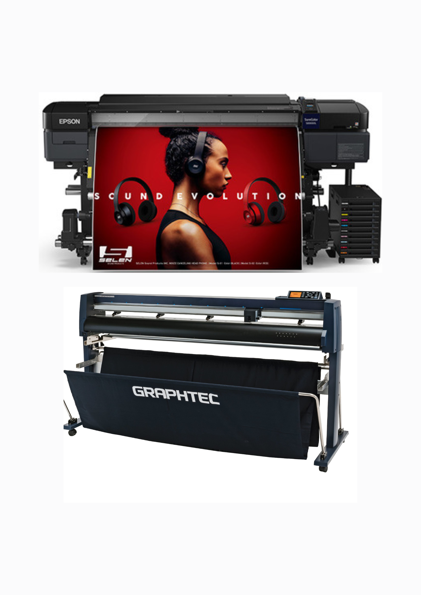 PAQUETE - Impresora solvente Epson SureColor S80600L de 64" + Cortadora ancha Graphtec FC9000-160 de 64" - Reacondicionada