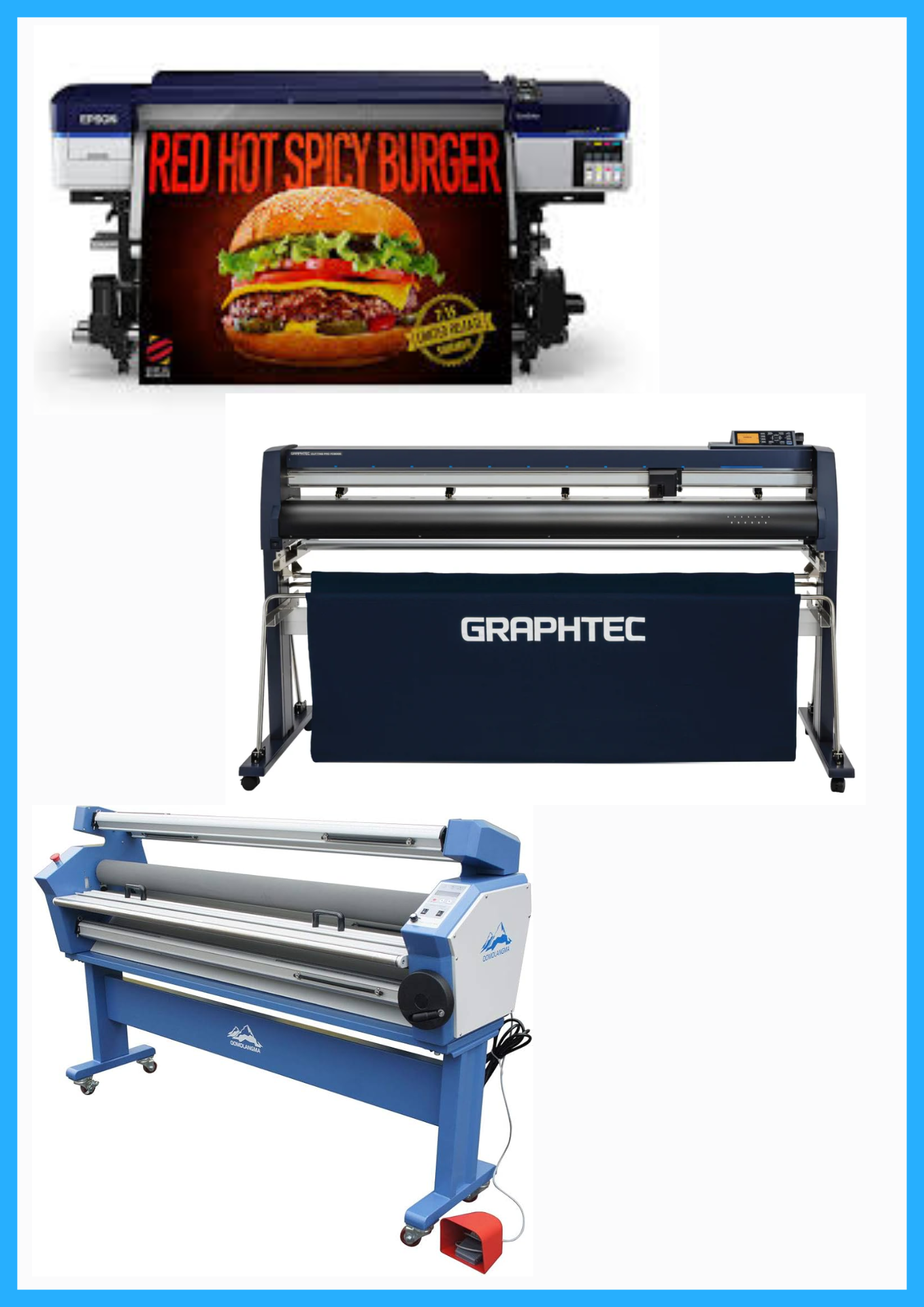 COMPLETE SOLUTION - Epson SureColor S40600 Production Edition - Refurbished (1 Year Warranty) + 64" Graphtec FC9000-160 Vinyl Cutting Plotter - Refurbished (1 Year Warranty) + 63" Wide Format Cold Laminator, with Heat Assisted - New