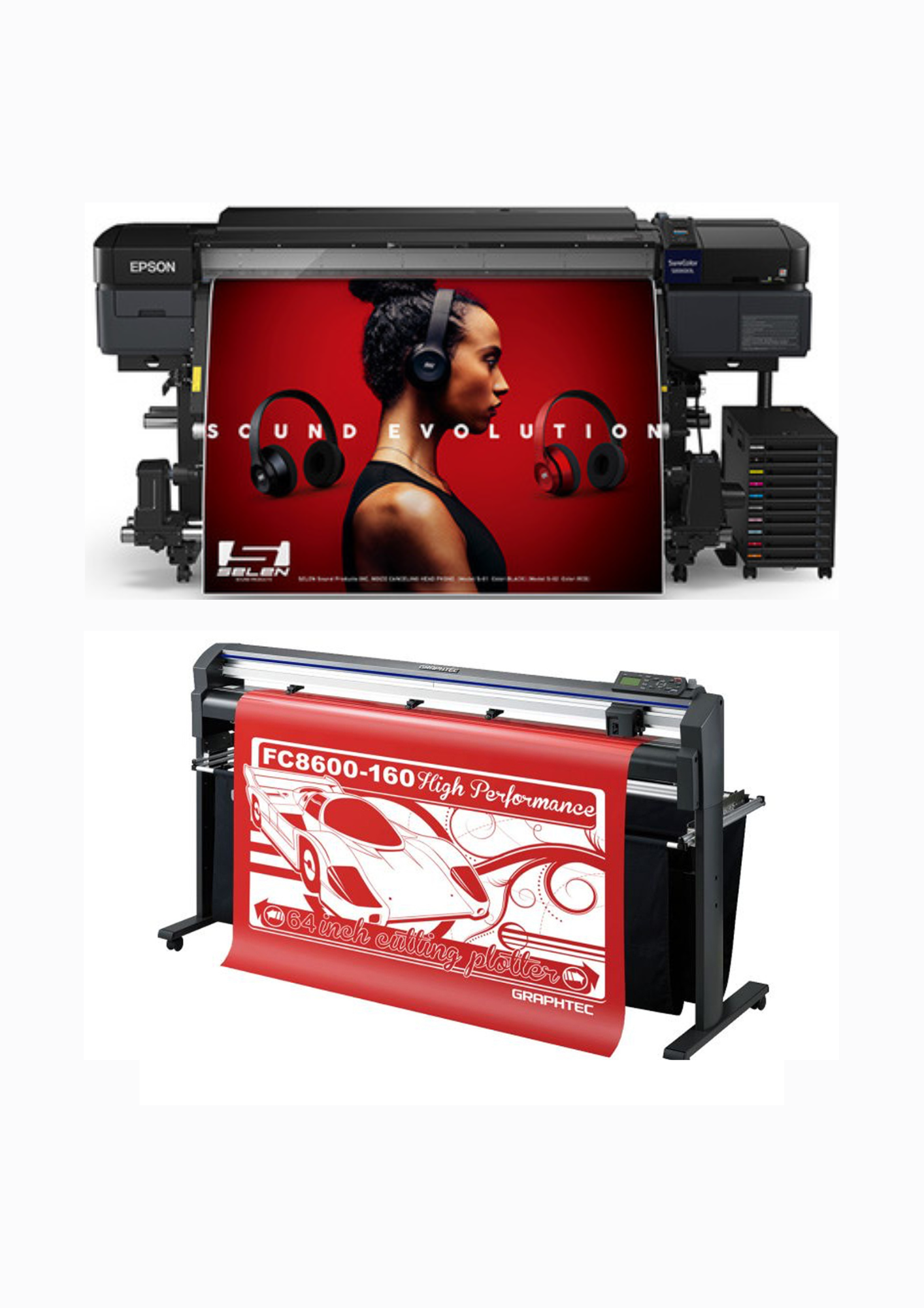 PAQUETE - Impresora solvente Epson SureColor S80600L de 64" + Plotter de corte de vinilo Graphtec FC8600-160 de 64" - Reacondicionado