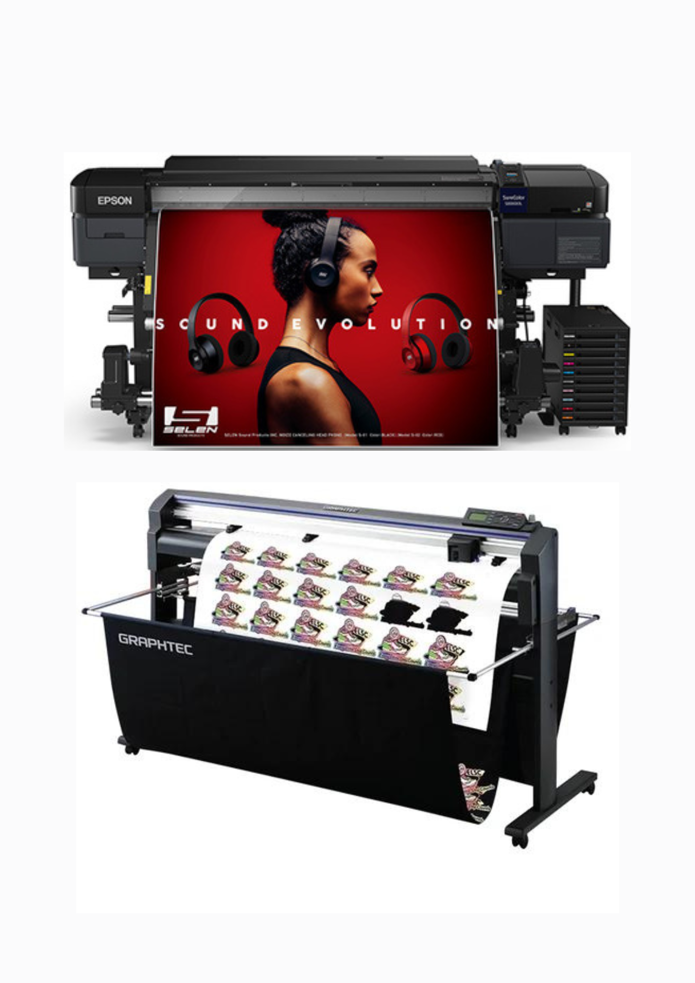 PAQUETE - Impresora solvente Epson SureColor S80600L de 64" + Plotter de corte de vinilo Graphtec FC8000-160 de 64" - Reacondicionado