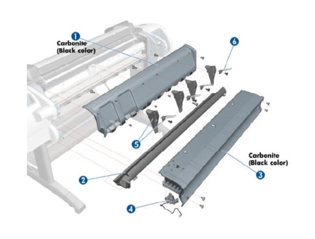 Cubierta trasera de 24" SV para la serie HP DesignJet Z2600 (T0B52-67002)