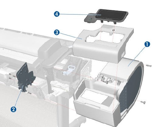 Cubierta de la puerta de tinta derecha (FP no incluida) para las series HP DesignJet T790, T795, T1300, T2300 y Z5400 (CN727-60074)