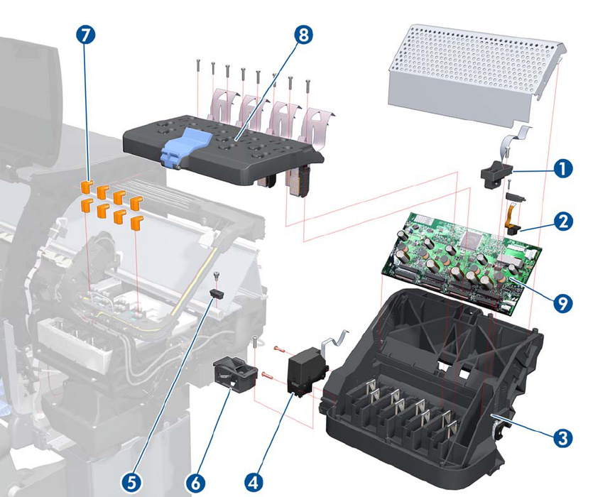 Conjunto de carro para la serie HP DesignJet Z6600 (F2S71-67002)