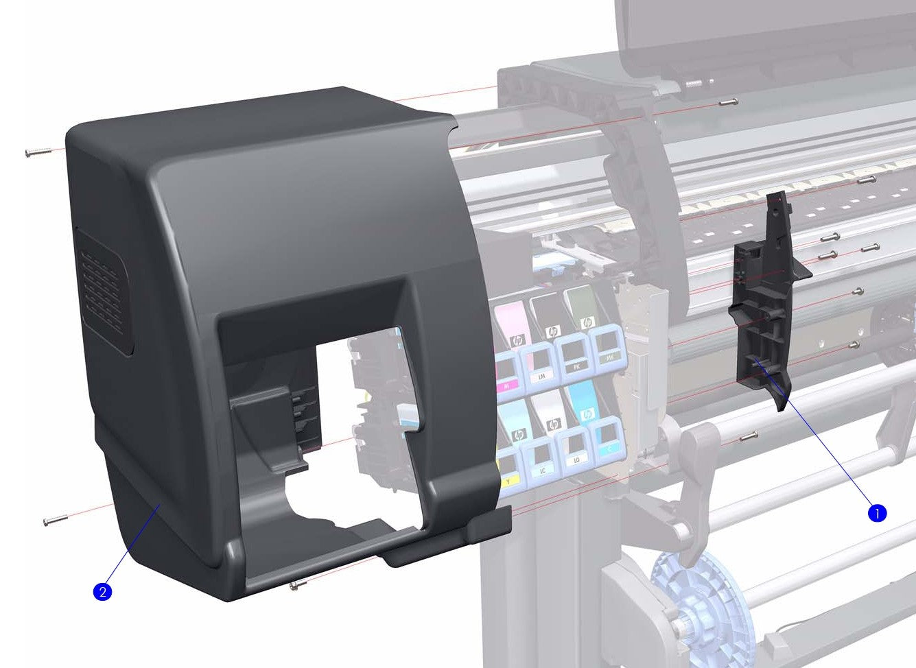 Conjunto de cubierta lateral izquierda para las series HP DesignJet Z6100, Z6200, Z6600, Z6800 y D5800 (Q6651-60292)