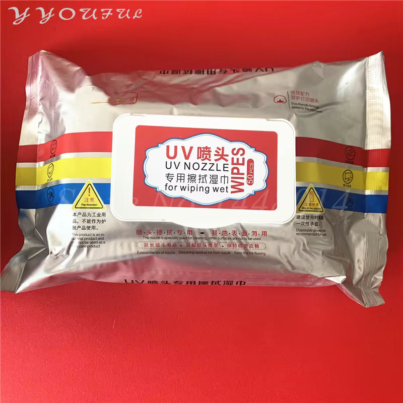Flatbed UV Print Head Nozzle Wiping Wet For Epson DX5 DX7 Konica 512 GEN4 GEN 5 Printhead Nozzle Clean Wipers - 20x15cm (50pcs)