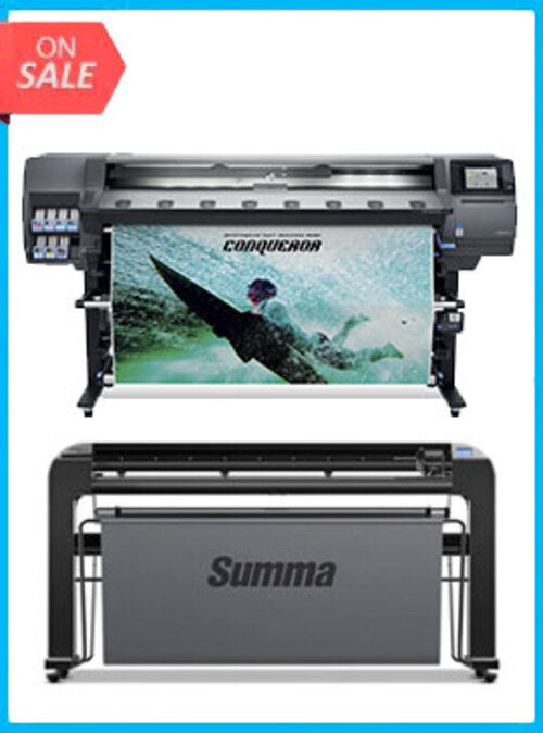 PAQUETE - Impresora HP Latex 365 (V8L39A) - Reacondicionada (90 días, 1, 2, 3 o 4 años de garantía) + Cortadora de vinilo Summa Tangential S2 T160 de 62" - Nueva