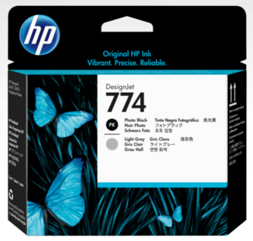 Cabezal de impresión DesignJet HP 774 negro fotográfico/gris claro para HP DesignJet Z6610, Z6810 - P2W00A