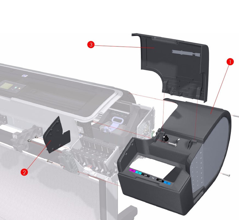 Puerta de acceso al cartucho derecha para HP DesignJet serie Z3100, Z2100 (Q6675-60089)