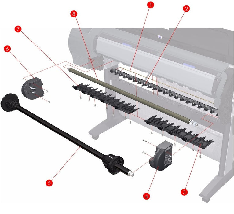 Kit de avance de medios para las series HP DesignJet Z3100, Z2100 y Z3200 de 24 pulgadas (Q6675-60103)