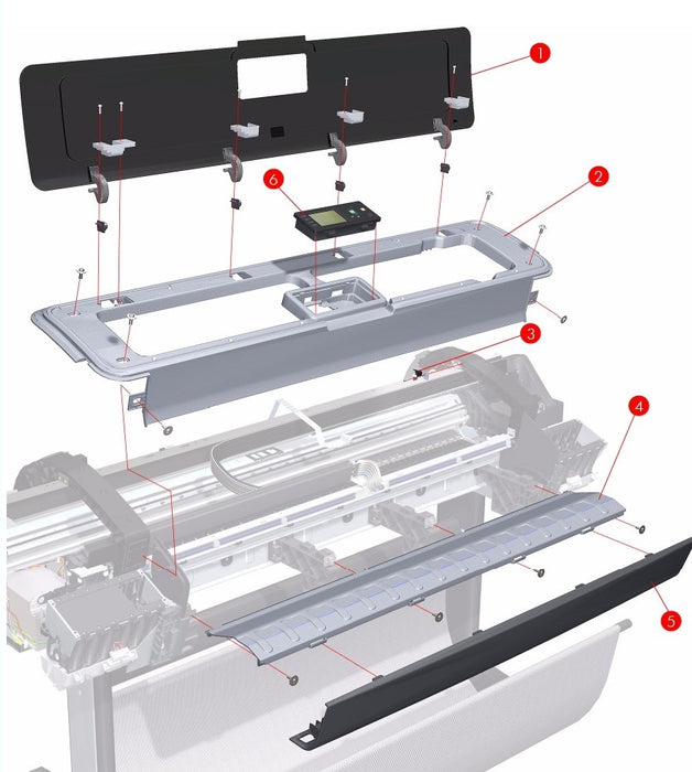 Conjunto de cubierta superior para HP DesignJet Z3100, Z2100, Z3200 de 24 pulgadas (Q5669-60656)