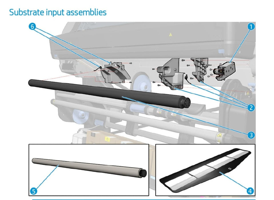 Cubiertas de soporte derecho de plástico para HP Latex serie 560 (M0E29-67077) - Nuevas