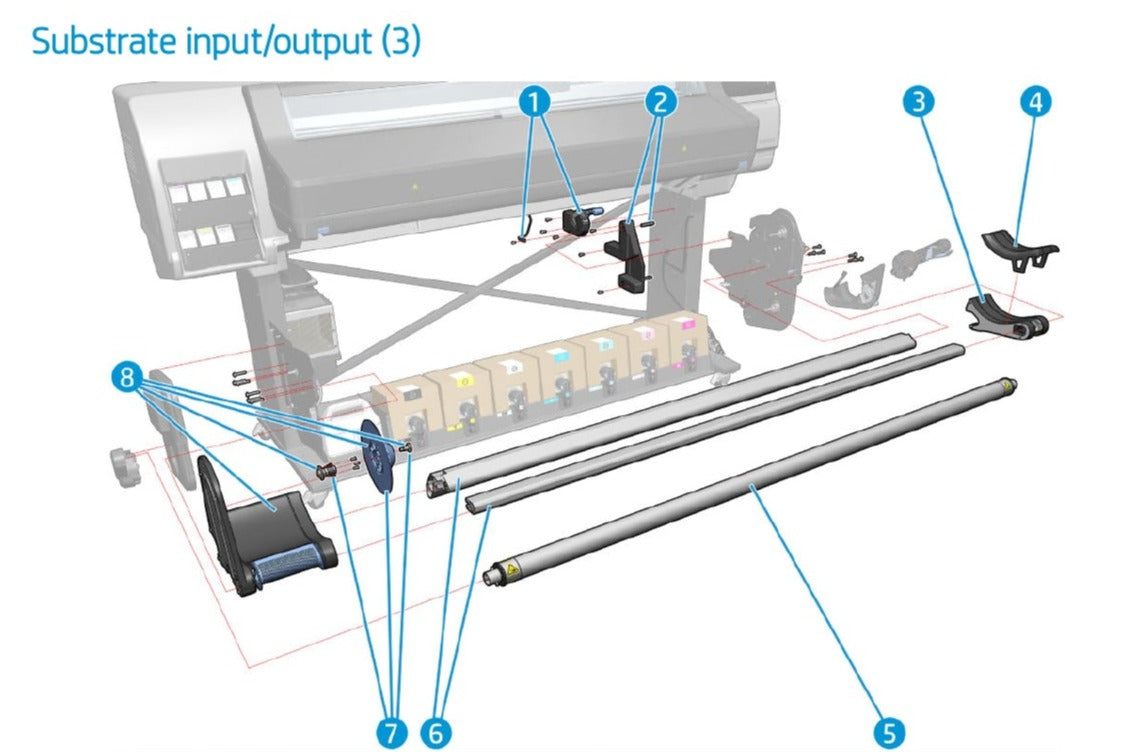 Conjunto de barra de desplazamiento para HP Latex serie 560 (M0E29-67044) - Reacondicionado
