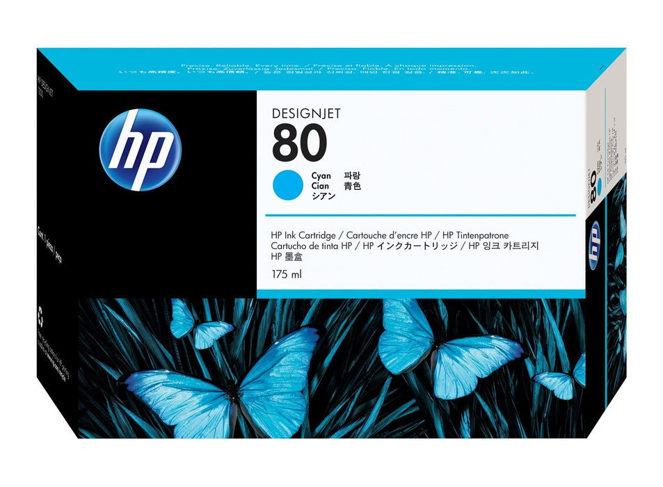 EN OFERTA - Cartucho de tinta cian HP 80 de 175 ml para HP DesignJet 1050C/1055CM - C4872A