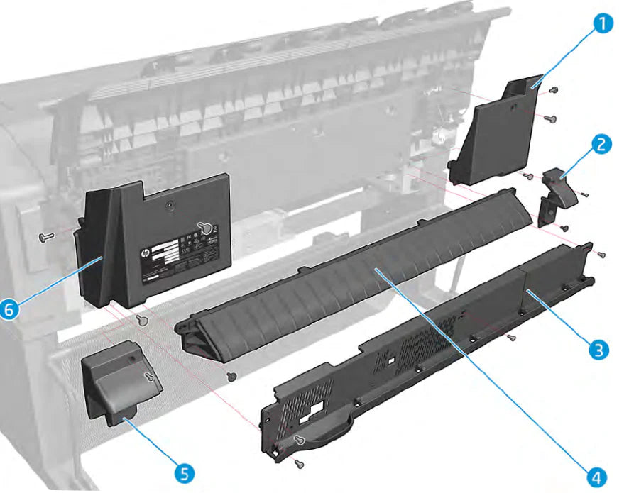 Cubierta trasera para la serie HP DesignJet T930, T1530 (L2Y21-67007)