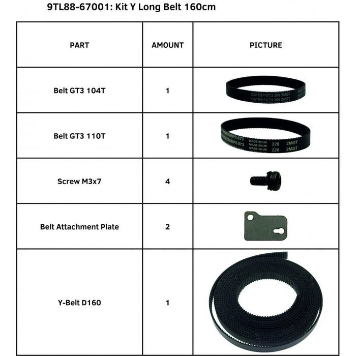 Kit SummaCut de correa larga en Y para Summa S One Serie D160 (9TL88-67001)
