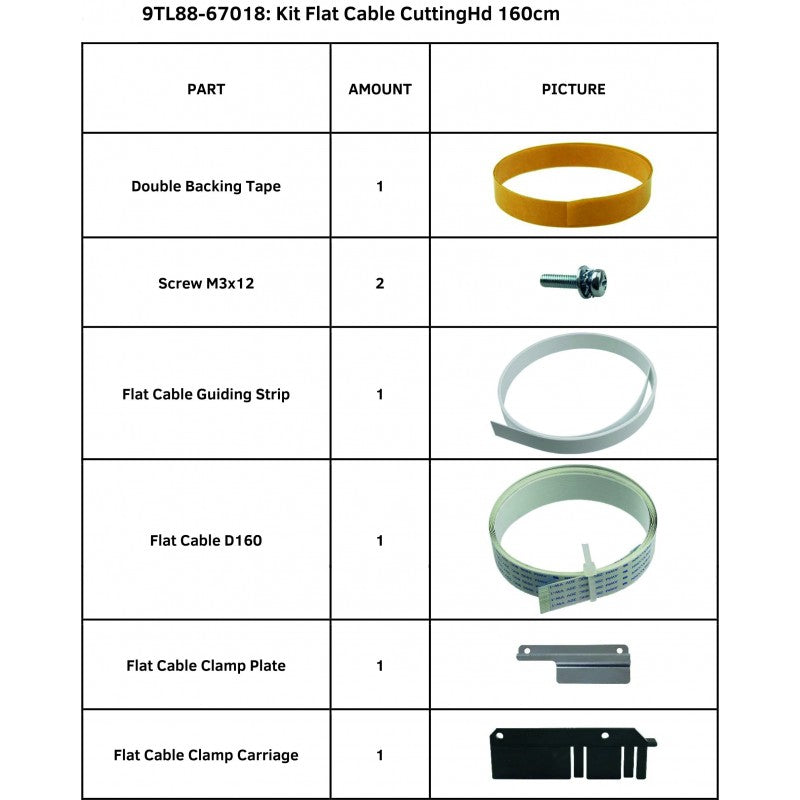 Kit SummaCut para cabezal de corte de cable plano para Summa S One serie D160 (9TL88-67018)