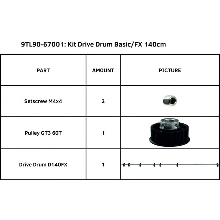 Kit de tambor de accionamiento Summa para la serie Summa S One D140FX (9TL90-67001)