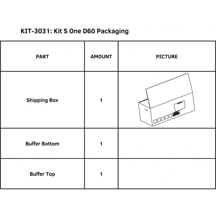 Embalaje del kit Summa para la serie Summa S One D60 (KIT-3031)