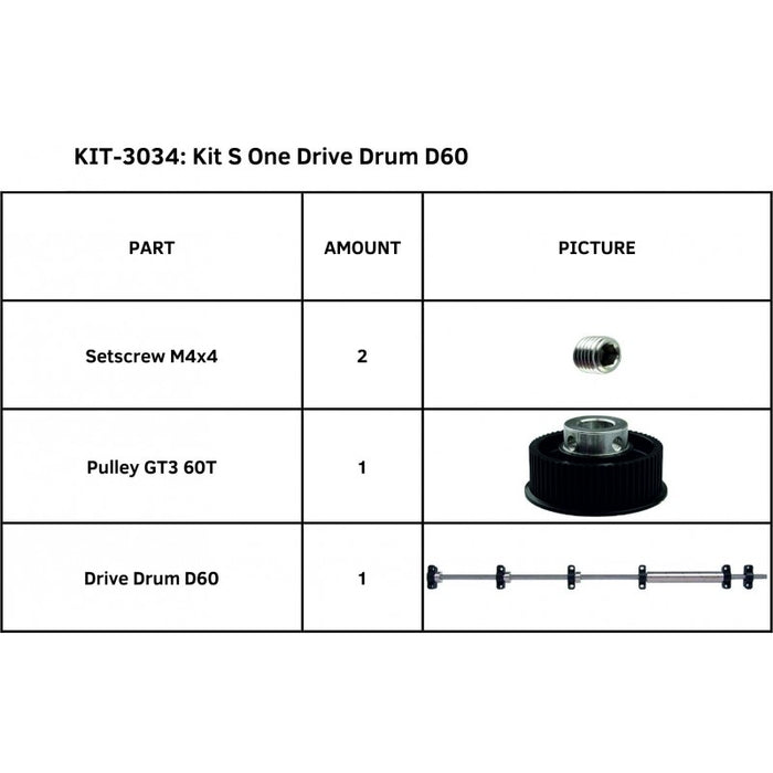 Kit de tambor de accionamiento Summa para la serie Summa S One D60 (KIT-3034)