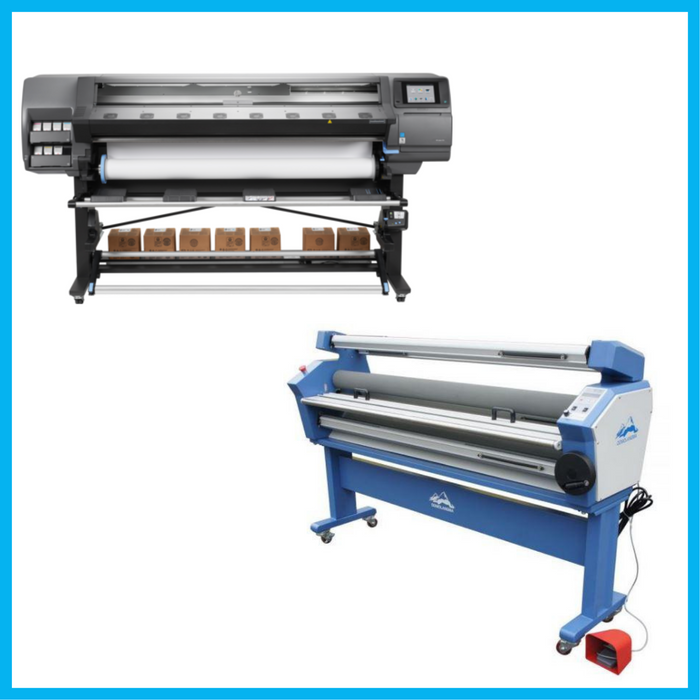 PAQUETE - HP Latex 370 de 64" - Reacondicionada (90 días, 1, 2, 3 o 4 años de garantía) + Laminadora en frío de formato ancho totalmente automática de 55" con asistencia térmica