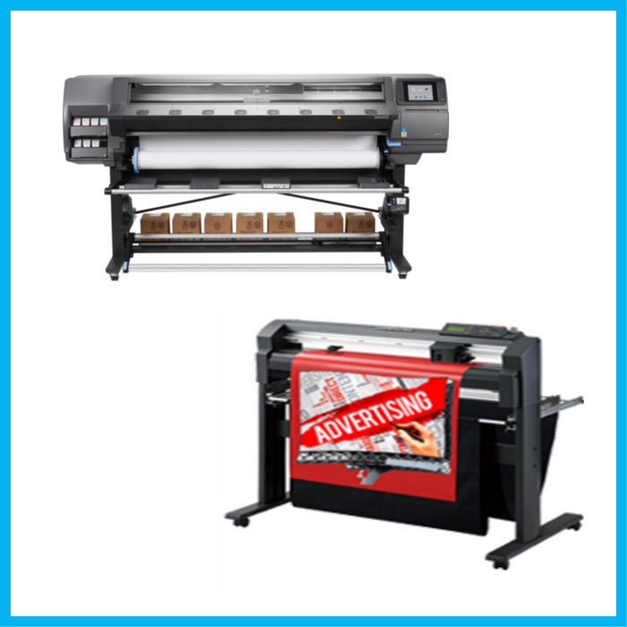 PAQUETE - Impresora HP Latex 370 de 64" - Reacondicionada (90 días, 1, 2, 3 o 4 años de garantía) + Plotter de corte de vinilo Graphtec FC8000-160 de 64" - Reacondicionado (90 días, 1, 2, 3 o 4 años de garantía)