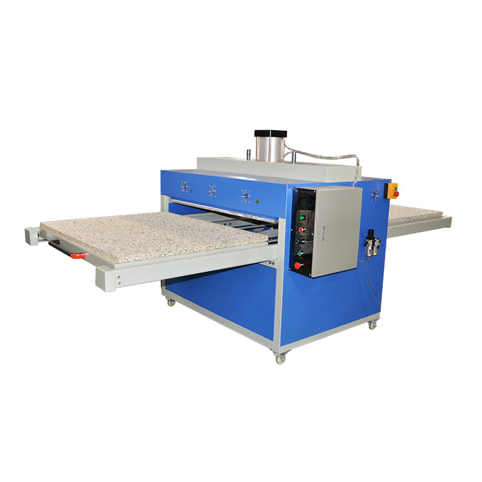 Prensa térmica neumática Qomolangma de gran formato con doble mesa de trabajo de 99 x 119 cm y extraíble, 220 V, 1 polo, 56 A