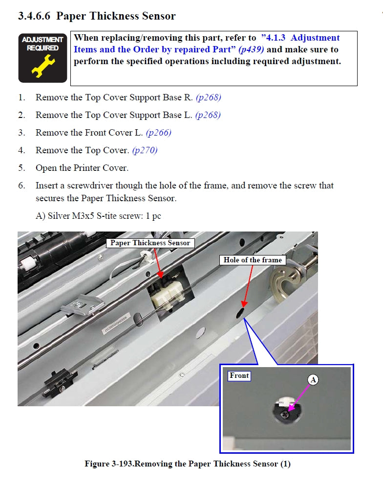 Sensor de grosor del papel EPSON SureColor P7500 P7550 P7570 / P9500 P9550 P9570 - 1821528