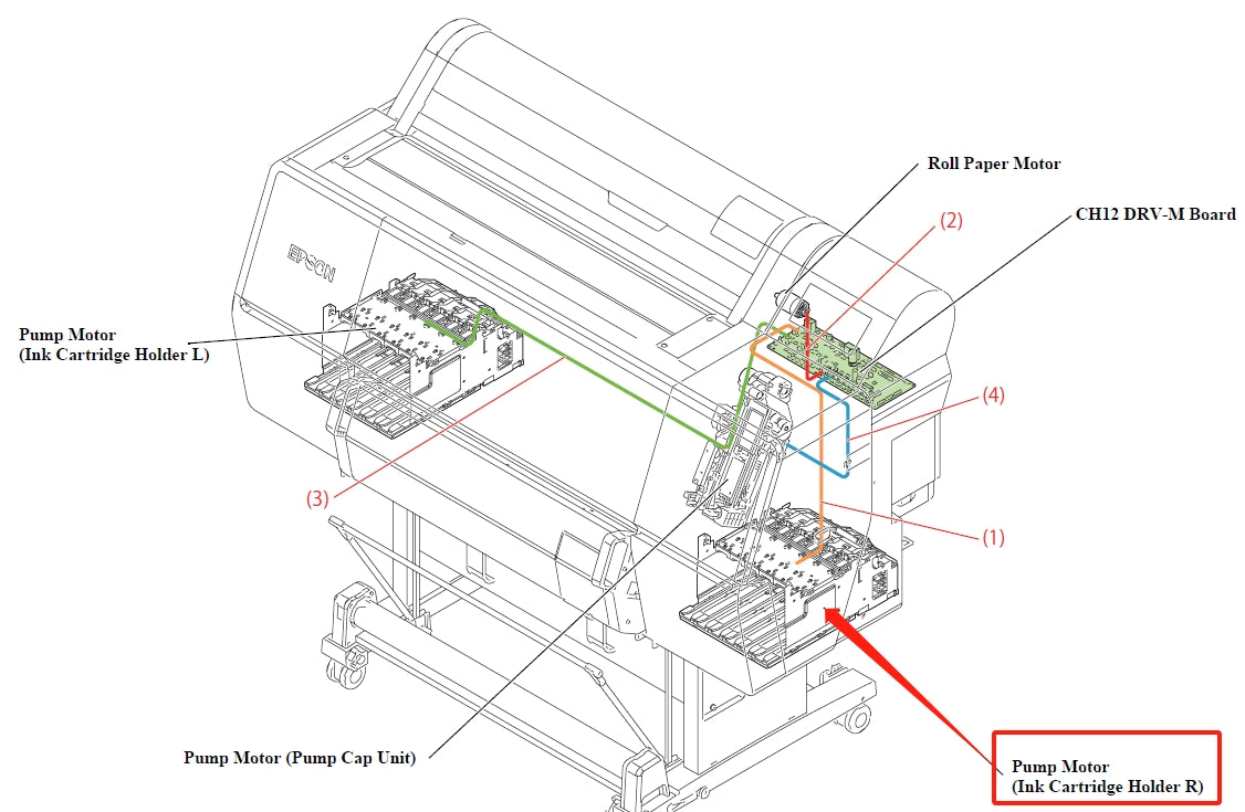 Soporte de tinta EPSON SureColor P7500 P7550 P7570 / P9500 P9550 P9570 (DERECHO) - 1821508