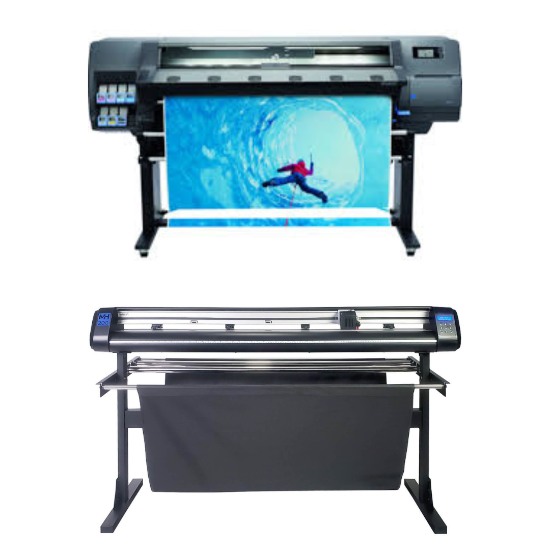 PAQUETE - Impresora HP Latex 315 de 54" - Reacondicionada (90 días, 1, 2, 3 o 4 años de garantía) + Cortadora de vinilo de 53" con 3 brazos y corte de contornos con software Vinylmaster Cut