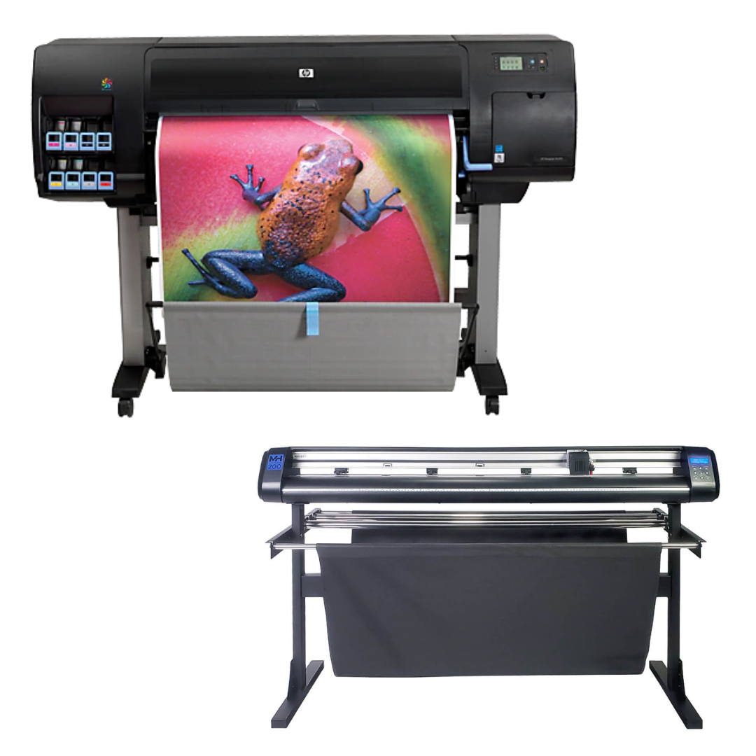 PAQUETE - Plotter HP Z6200 de 42" - Recertificado - (Garantía de 90 días) + Cortadora de vinilo de 53" con 3 brazos y corte de contornos con software VinylMaster Cut - Nueva