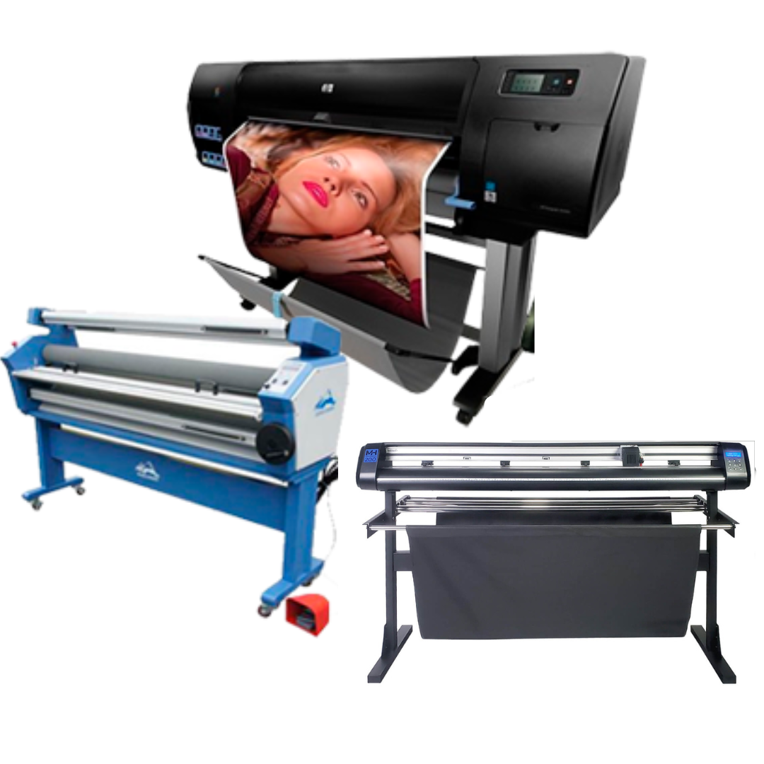 COMPLETE SOLUTION - HP Designjet Z6200 42" - Refurbished (90 Days Warranty) + 55in Full-auto Wide Format Cold Laminator with Heat Assisted - New + 53" Vinyl Cutter Machine with ARMS Contour Cutting (MH200) - New