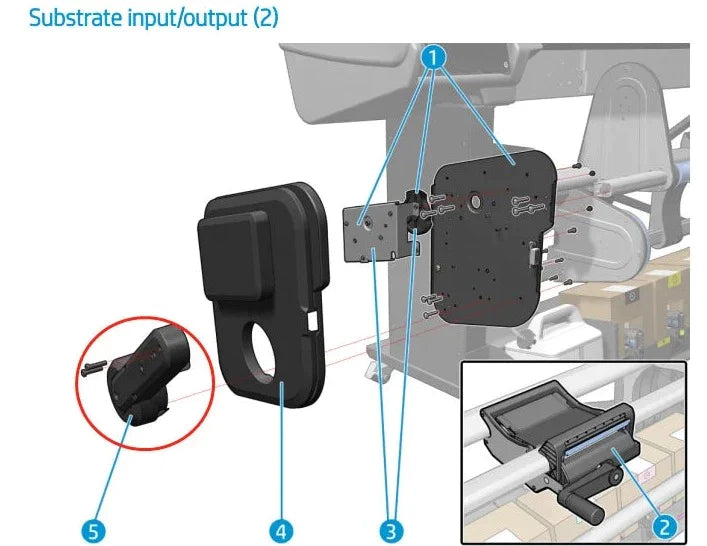 Brazo de baile izquierdo Storm para HP Latex serie 560 y 570 (M0E29-67045) - Reacondicionado