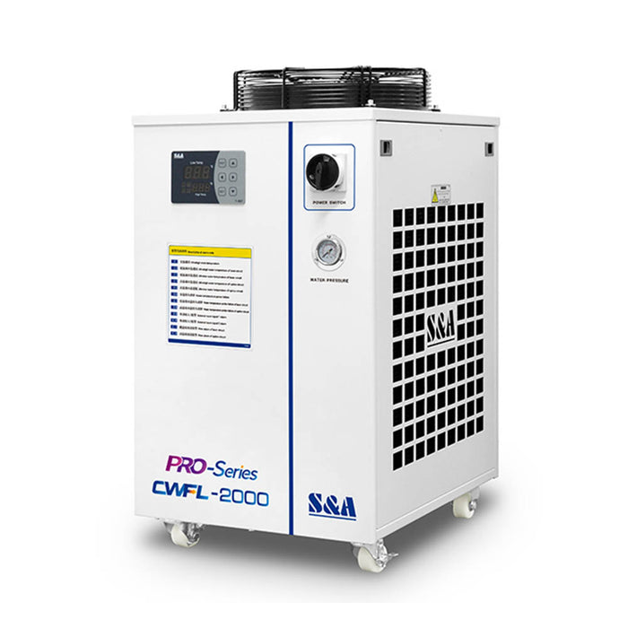 Enfriador de agua industrial S&A CWFL-2000BN para enfriamiento de láser de fibra de 2000 W, 3,08 HP, CA 1P 220 V, 50 Hz