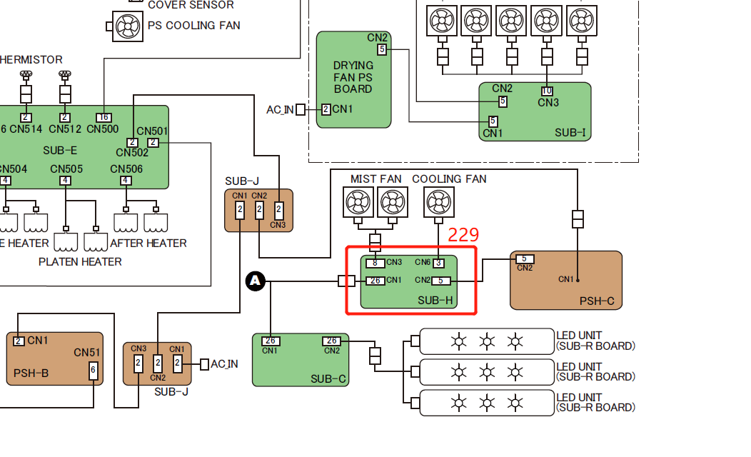 Placa sub-H EPSON SC-S40600/S60600/S80600/S40670/S60670/S80670 - 2175355