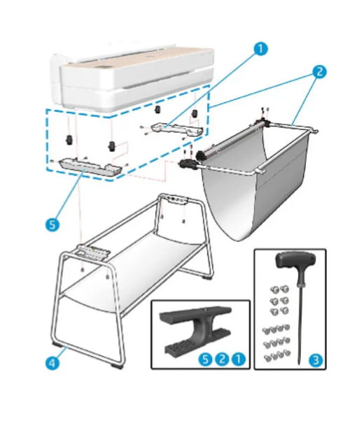 Cesta para la HP DesignJet Studio Steel serie 24 pulgadas (5HB12-67012)