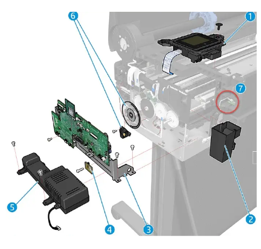 PCA de respaldo de NVM para las series HP DesignJet T210, T230, T650, T630, Studio Steel y Spark (5HB06-67022)