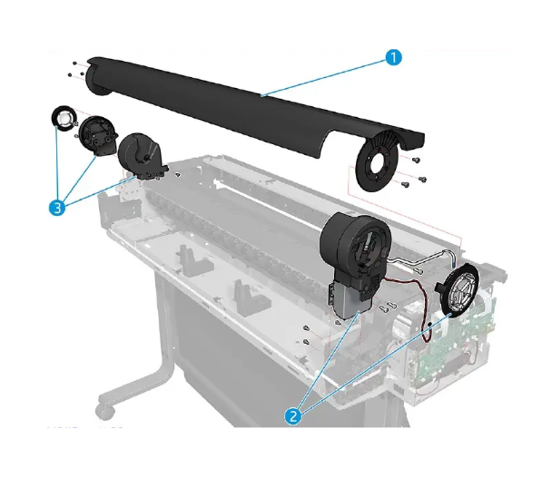 Cubierta de rollo para las series HP DesignJet T210, T230, T650, T630 y Spark de 24 pulgadas (5HB08-67003)