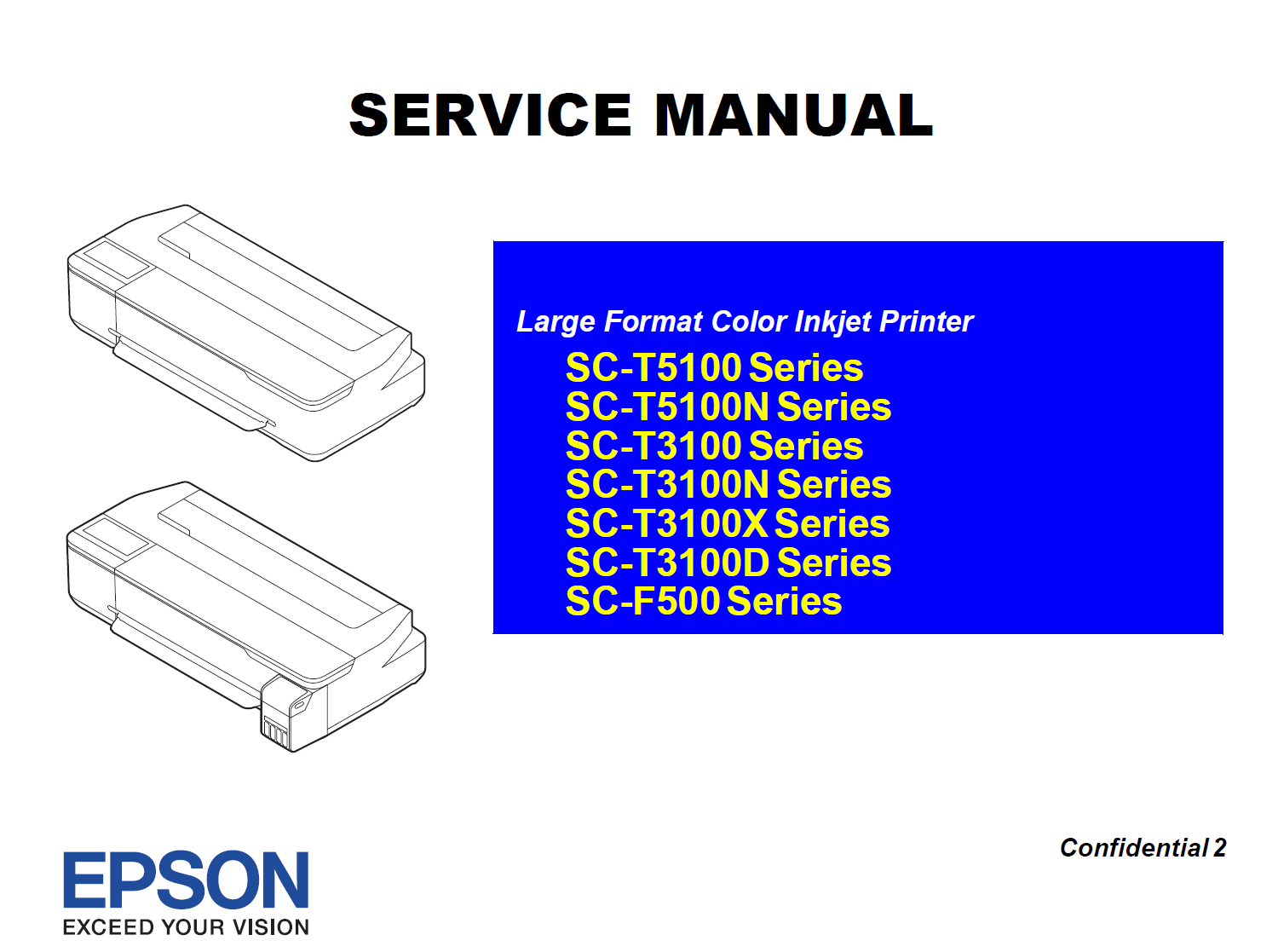 Manual de servicio de EPSON SureColor T3100 T3100N T3100D T3100X T3170 T3100X T5100 T5100N F500 F507