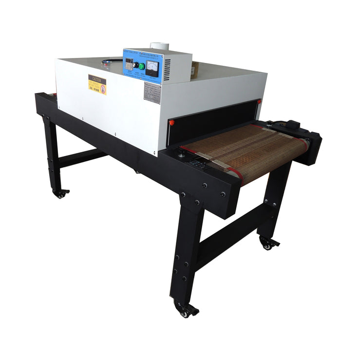 Secador de túnel transportador para camisetas, pequeño, de 220 V y 4800 W, 1,8 m de largo x 65,4 cm de banda, para serigrafía