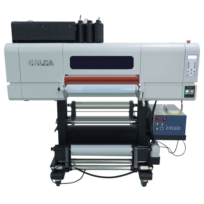 Impresora de etiquetas adhesivas UV DTF CALCA Ultra SP600 de 24 pulgadas, impresora de etiquetas de cristal UV 2 en 1 con 3 cabezales de impresión I3200-U1