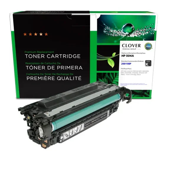 Clover Remanufactured Black Toner Cartridge for HP 504A (CE250A)