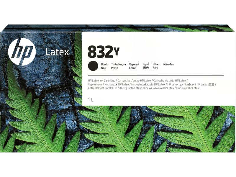 Cartucho de tinta Latex HP 832Y de 1 L, color negro, para impresora Latex 800 (4UV05A)